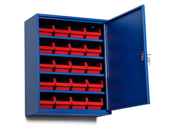 Väggskåp 4 hyllor 20 lådor 580x470x205 Blå