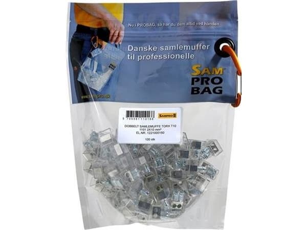 Samlemuffe 10 mm² dobbelt med Torx10 (100) Probag