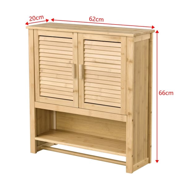 Badrumsskåp Tyresö 66x62x20 cm bambu [en.casa]