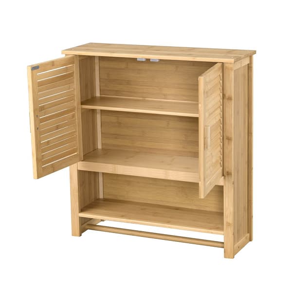 Badrumsskåp Tyresö 66x62x20 cm bambu [en.casa]