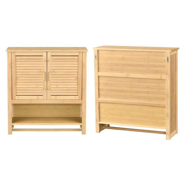 Badrumsskåp Tyresö 66x62x20 cm bambu [en.casa]