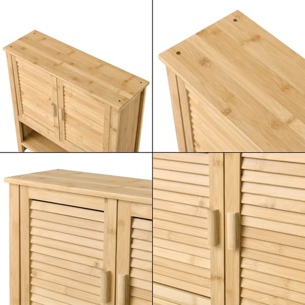 Badrumsskåp Tyresö 66x62x20 cm bambu [en.casa]