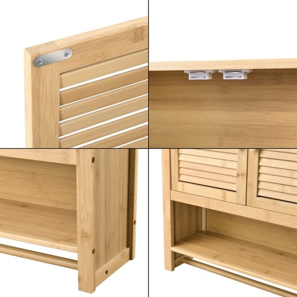 Badrumsskåp Tyresö 66x62x20 cm bambu [en.casa]