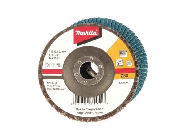 Makita - Flapdisk -  1 pc - 125 mm - kornstørrelse: Z80 - for Makita DLX3179TX1