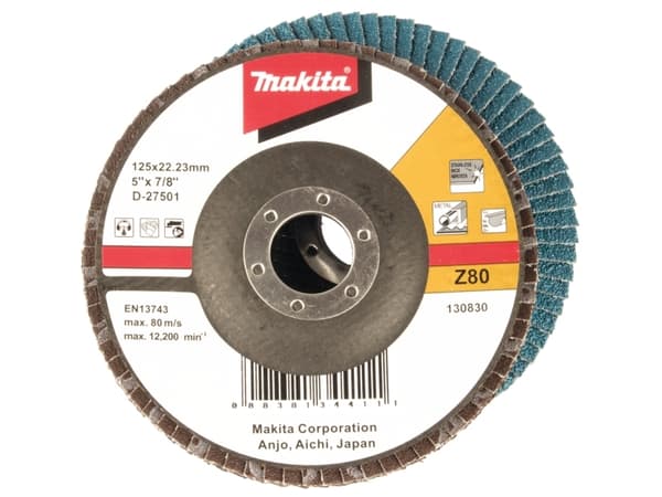 Makita - Flapdisk -  1 pc - 125 mm - kornstørrelse: Z80 - for Makita DLX3179TX1
