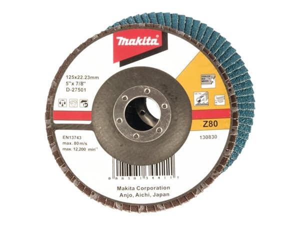 Makita - Flapdisk -  1 pc - 125 mm - kornstørrelse: Z80 - for Makita DLX3179TX1