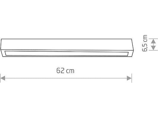 Ceiling lamp Nowodvorski. White rectangular ceiling lamp STRAIGHT CEILING 7557 surface-mounted beam