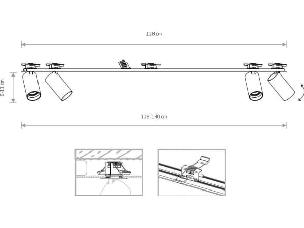 Ceiling lamp Nowodvorski Surface-mounted directional lamp Mono 7686 bedroom above the bed, white