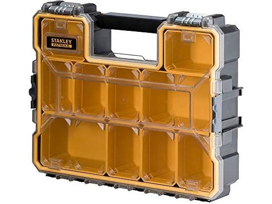 Stanley 1-97-518, Eske for små deler, Plast, Sort, Gjennomsiktig, Gult, Hengsel, 446 mm, 357 mm