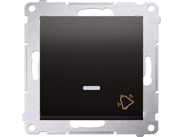 Kontakt-Simon Simon 54 Premium Klocktryckknapp med LED-bakgrundsbelysning (modul) 16AX, 250V~, skruvplintar antracit DD1AL.01/48