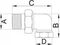 Pikkukuva 4 / 4: Hydroland 1/2" Kulmamessinkipultti O-renkaalla ( SR.K.15 ) H.// ŁM.ŚK.15.H