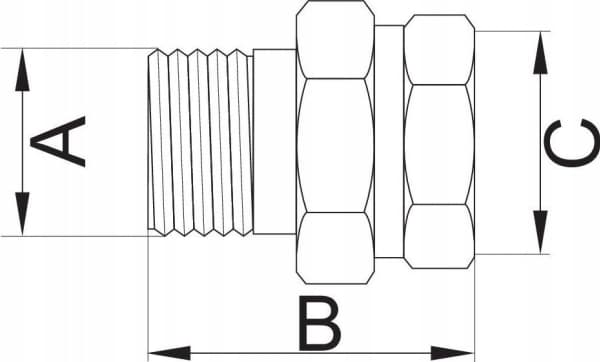 Hydroland 1/2" Kulmamessinkipultti O-renkaalla ( SR.K.15 ) H.// ŁM.ŚK.15.H