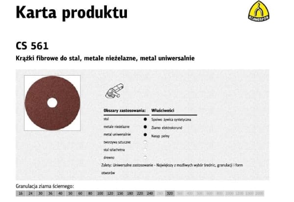 KLINGSPOR KUITUKELA 125mm gr. 16 CS561 /25kpl.