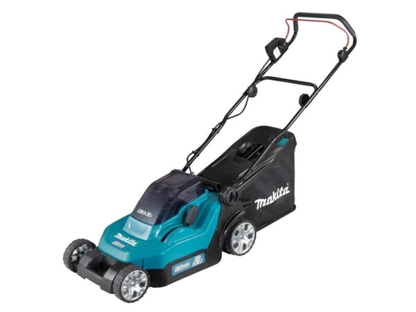 Makita DLM382CM2 - Gräsklippare - sladdlös - 18 V - 4 Ah - 2 batterier, laddare medföljer - 3700 vpm - 38 cm - 16.5 kg