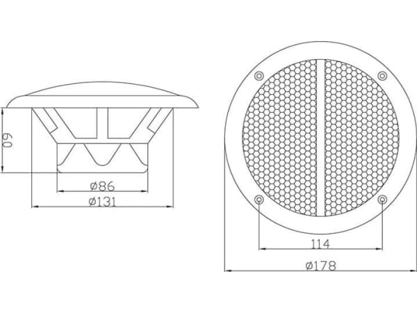 Blow Ceiling høyttaler WS-180 165mm 80W 8ohm