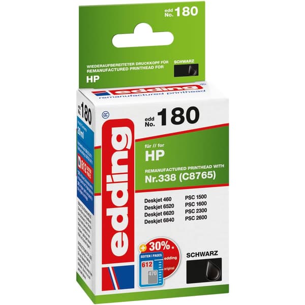 Edding Bläck Ersätter HP 338, C8765EE Kompatibel Svart EDD-180 18-180