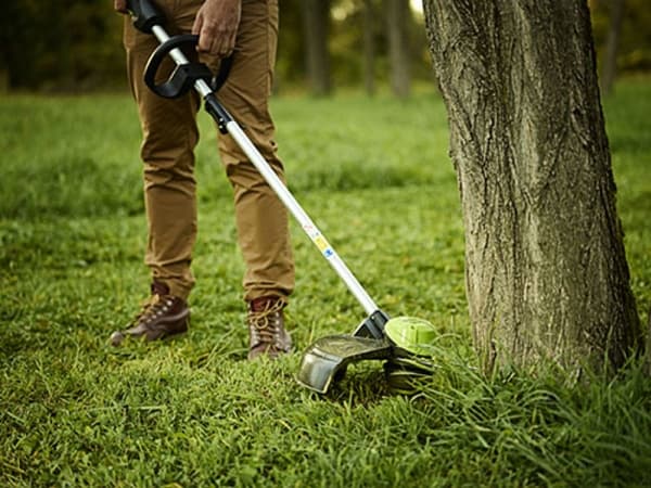 Greenworks GD60LT, Trådkutter, 40 cm, D-sløyfet håndgrep, 2 mm, Sort, Grønn, Grå, Batteri