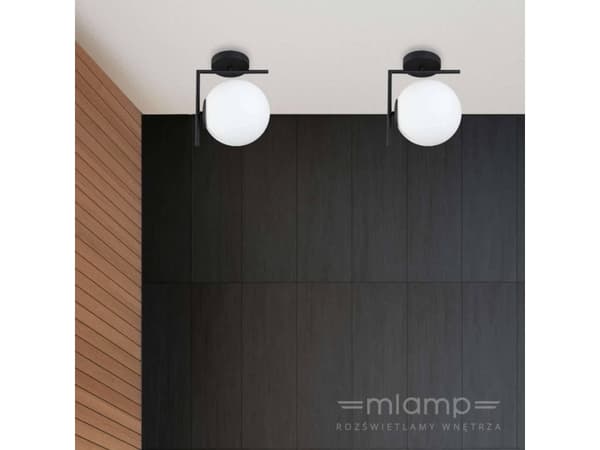 Seinävalaisin by Mdeco Seinävalaisin CONDI MBM-7475/1 BL MDECO loft seinävalaisin seinävalaisin seinävalaisin pallo musta valkoinen