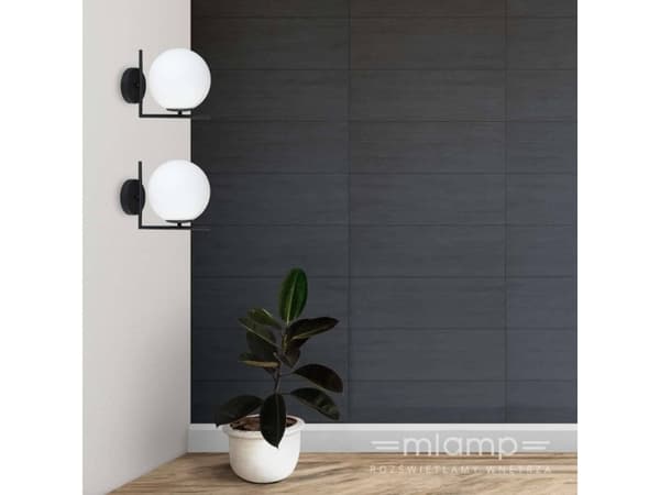 Seinävalaisin by Mdeco Seinävalaisin CONDI MBM-7475/1 BL MDECO loft seinävalaisin seinävalaisin seinävalaisin pallo musta valkoinen