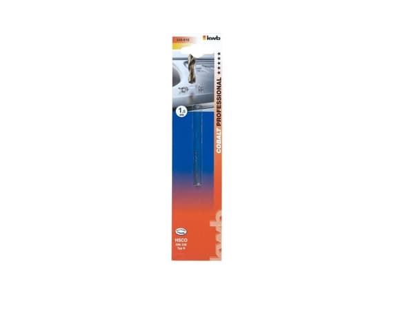 kwb COBALT HSS CO, Drill, Twist Betongbor, Høyrehåndsrotasjon, 1 cm, 228 mm, Strykejern, Plast, Rustfritt stål, Rustfri stålplate (tynn)
