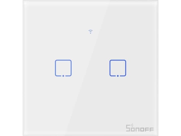 Touch light switch WiFi + RF 433 Sonoff T0 EU TX (2-channel)