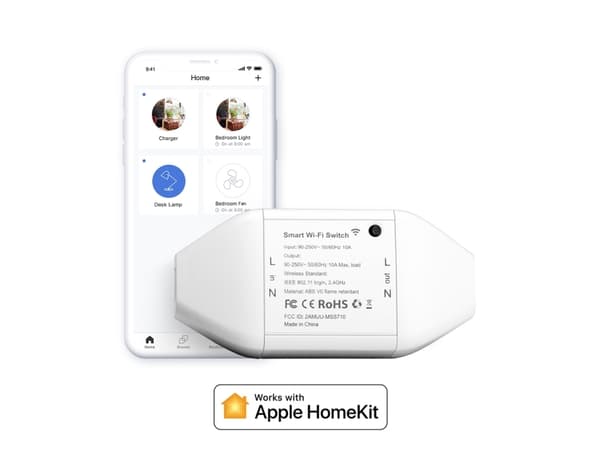 Meross MSS710HK smart 1-kanals relé fungerer med Apple Homekit