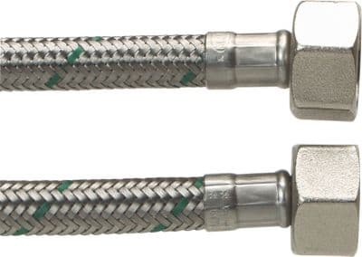 Tilsl.Sl 1/2L x 1/2L 300mm DN8 - Softpex koldt-varmt vand-rustfri flet