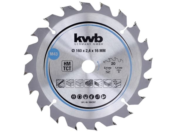 kwb 584357, Kovametallihampaat (TCT), 270 g, 1 kpl