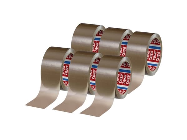 Förpackningstejp Tesa 4280, PP, 50 mm x 60 m, brun, förpackning med 6 rullar