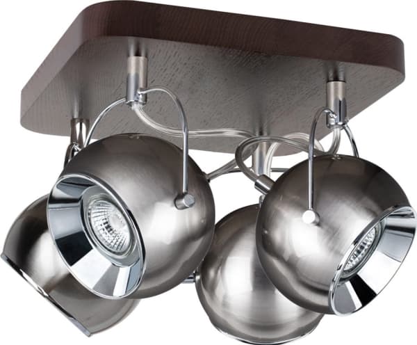 Spotlight Spot taklampe, utenpåliggende, krom Spotlight BALL WOOD, laget av bøketre 5131476