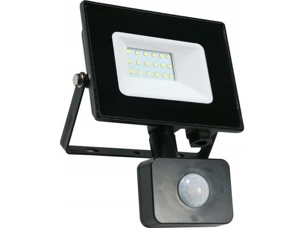 Lumax LED flomlys Lumax Heda flomlys HFL120NS 20W 1600lm 4000K 120° IP44 PIR bevegelsessensor svart