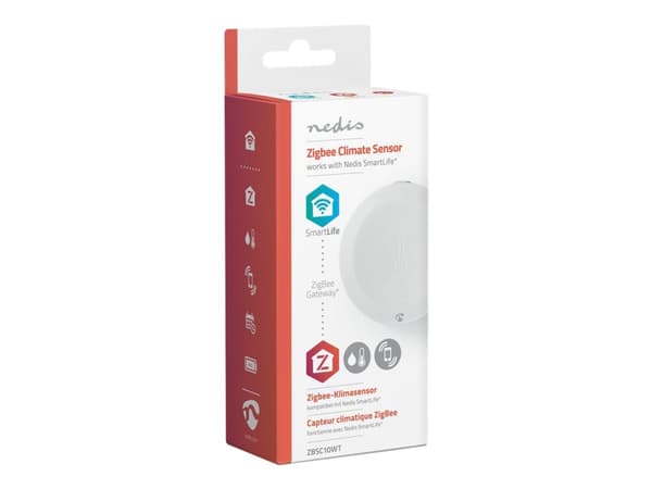 Nedis Smart Climate Sensor - Temperatur- og fuktighetssensor - trådløs - ZigBee - 2.4 - 2.4835 GHz - hvit