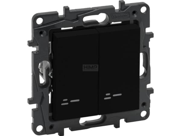 Legrand Niloe stegströmbrytare 863518 dubbel belyst svart