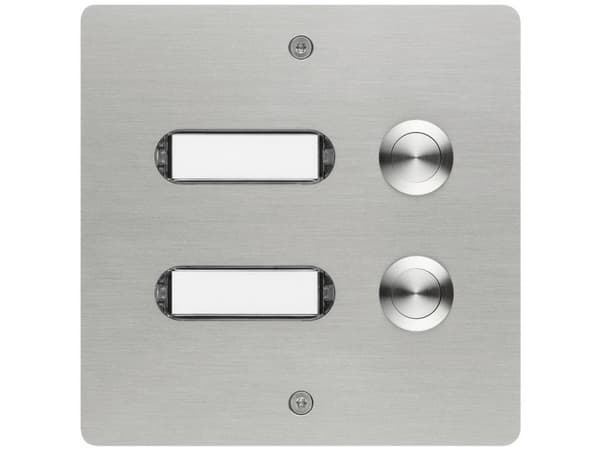 Grothe 55502 Ringeklokke med navneskilt, Belyst V2A rustfrit stål