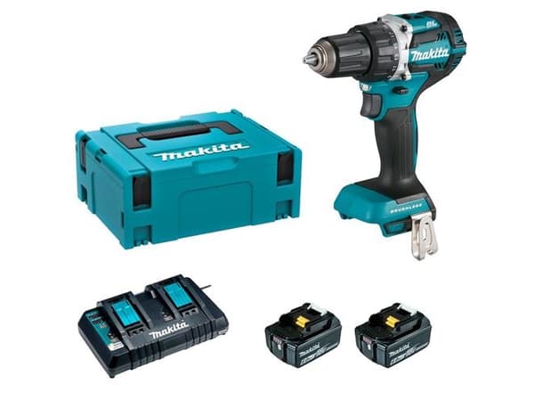 Makita DDF484RGJ Batteridrill, 18 V, 2x 6,0 Ah Li-ion, 54/36 Nm, 1,6 kg, LED, MAKPACK