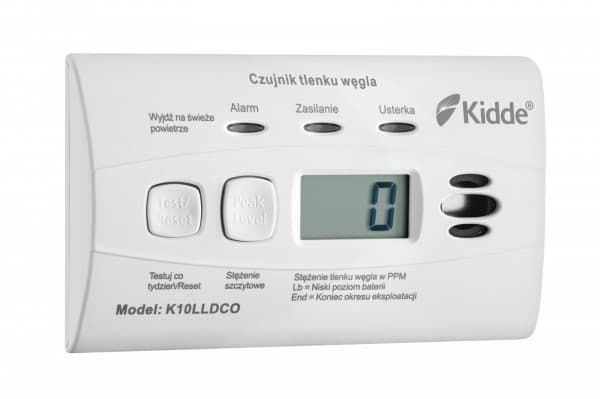 Karbonmonoksid og karbonmonoksiddetektor LCD K10LLDCO Kidde