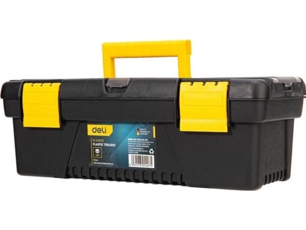 Deli Tools EDL432412, Verktygslåda, Plast, Svart, Gul, 304,8 mm, 129,5 mm, 104,1 mm
