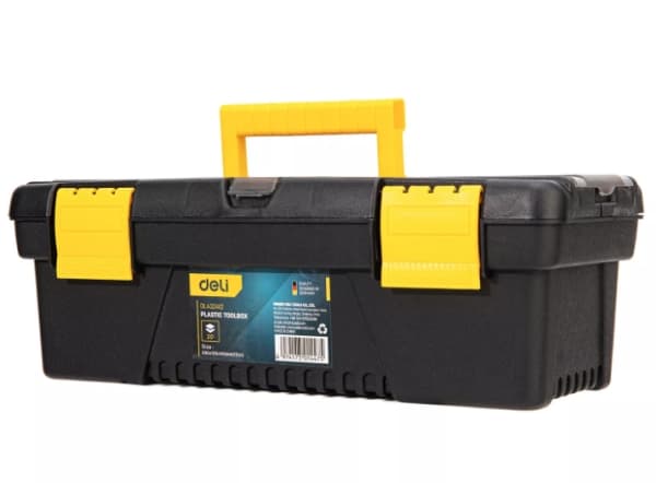 Deli Tools EDL432412, Verktygslåda, Plast, Svart, Gul, 304,8 mm, 129,5 mm, 104,1 mm