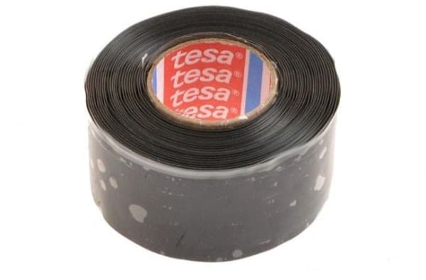 TESA 04600-00001-00, Svart, Metall, Silikon, -65 - 260 ° C, 3 m, 2,5 cm