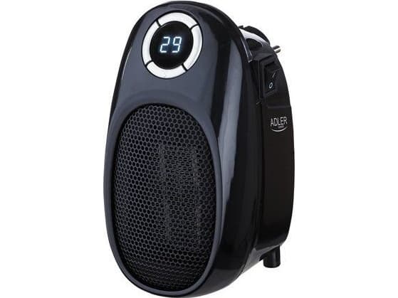 Adler Thermofan - Easy Lämmitin AD 7726 Keraaminen, 400 W, teho 2, sopii enintään 32 m²:n huoneisiin, musta (AD 7726)