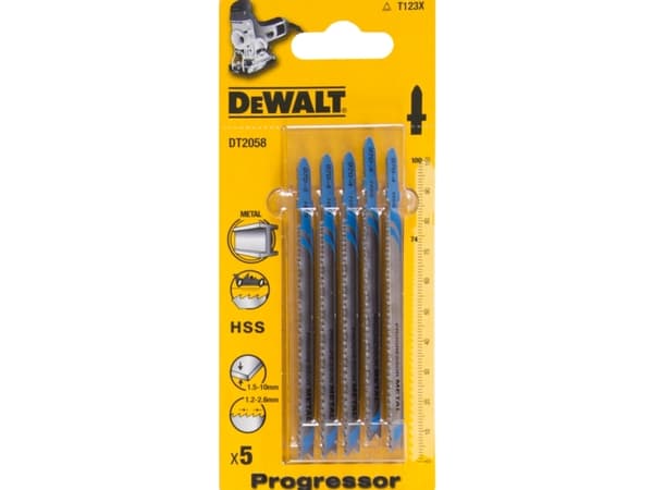 DeWALT DT2058-QZ, Figursågblad, Snabbstål (HSS), Grå, Röd, 7,4 cm, 1,2 mm, 2,6 mm