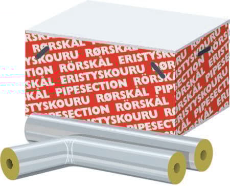ROCKWOOL Universal rørskål med alutape 28x20 mm.