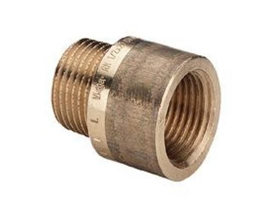 1/2" x 15 mm Punamessinki Silikonipronssi kierteitetyn liitännän jatkeosa