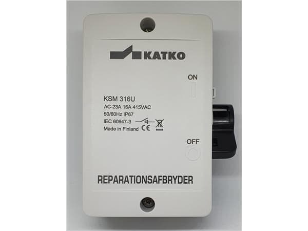 Säkerhetsavbryder 16A 3P grå/sort KSM316U/2xM20