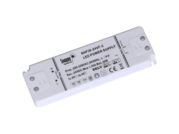Snappy LED Driver 30W 24VDC, - lille og robust, uden dæmp | CDON