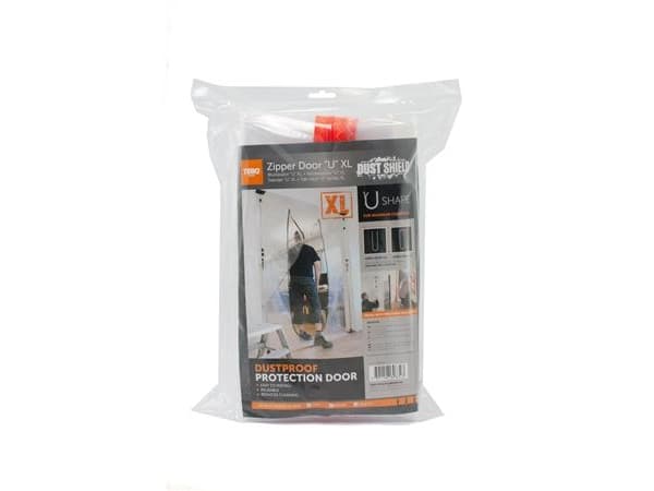 ANDERSEN & NIELSEN Cover støvdør i plastfolie med lynlås, XL U-åbning, beregnet til Cover støvvægge
