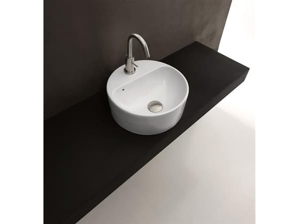 Porcelænsvask AXA Rondo 35x35cm, Hvid