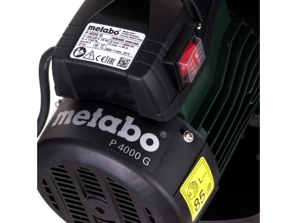 Metabo P 4000 G, Sentrifugalpumpe, 1100 W, AC, 4,6 stang, 4000 l/t, Grønn