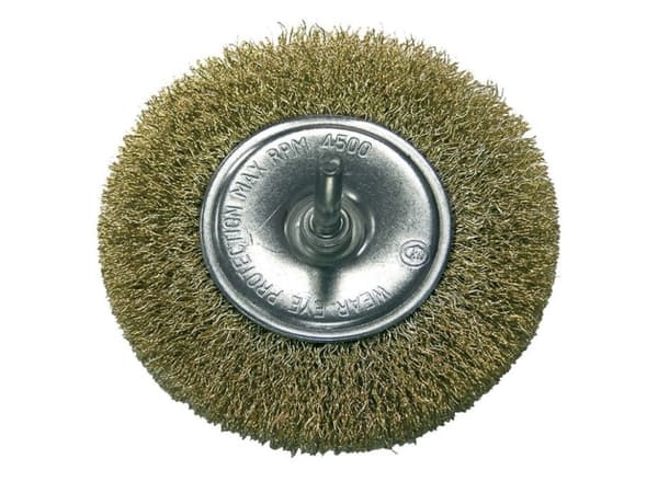 Pro-Line Hjulbørste 100mm med trådbølget messing med stift - 32830