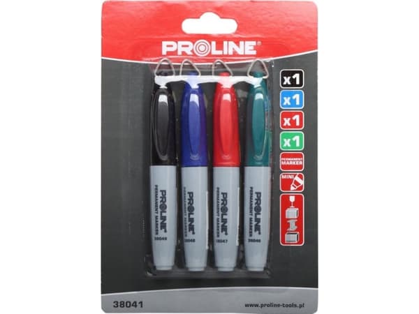 Proline MARKERY PERM. "MINI" 4 PCS (CZA, NO, CZA, ZIE) KORTTI, PROLINE 38041 PROLINE